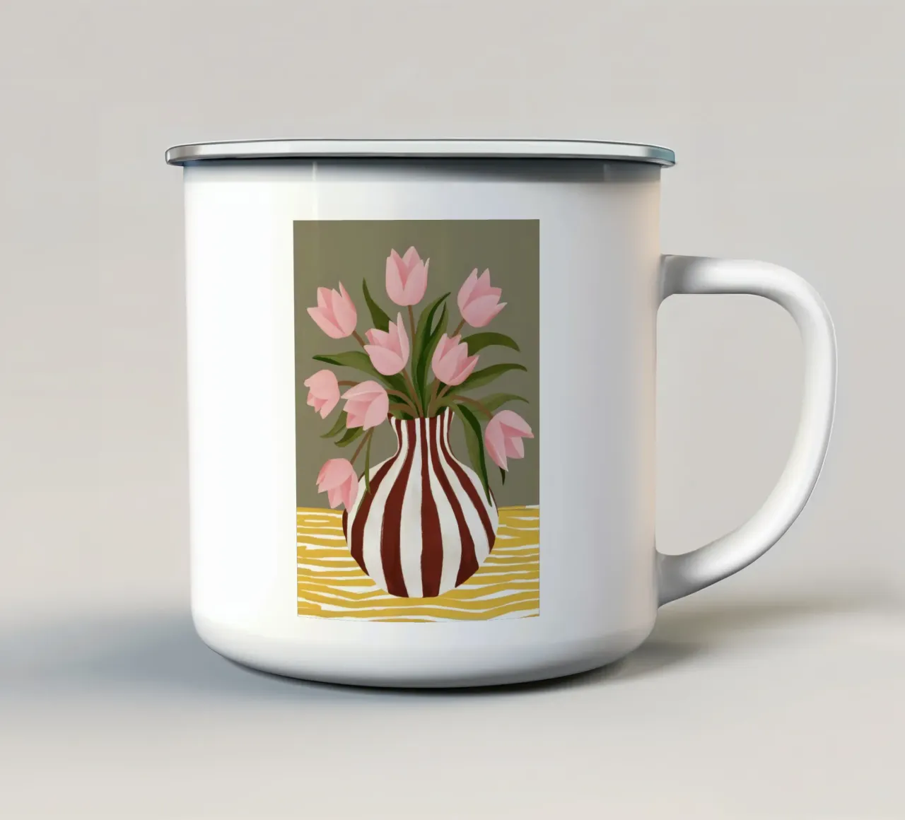 Tulipani a righe bretoni tazza in smalto da Rain Balance