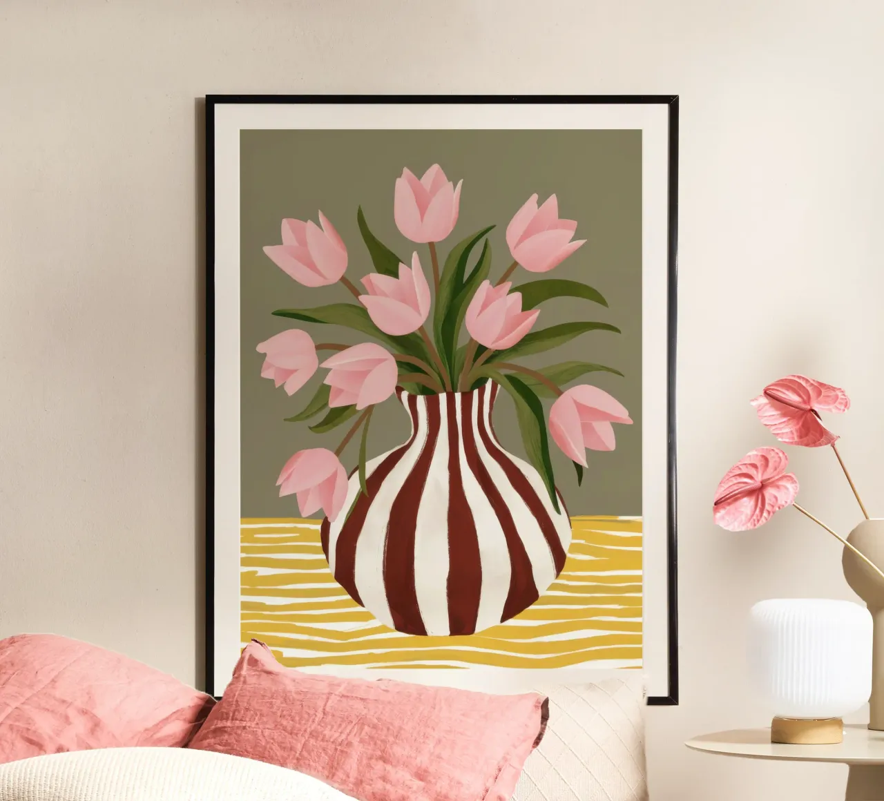 Tulipani a righe bretoni poster da Rain Balance