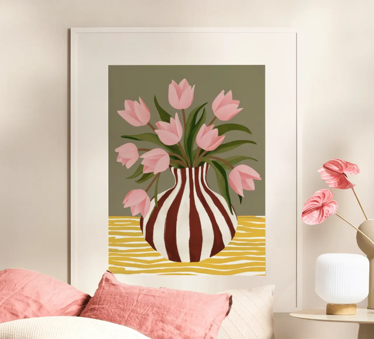Tulipani a righe bretoni poster da Rain Balance