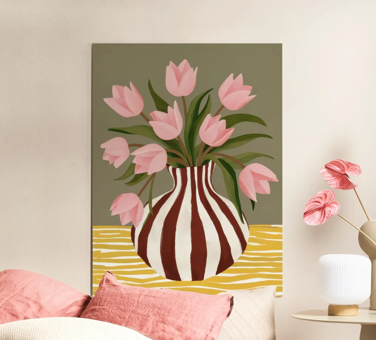 Tulipani a righe bretoni poster da Rain Balance
