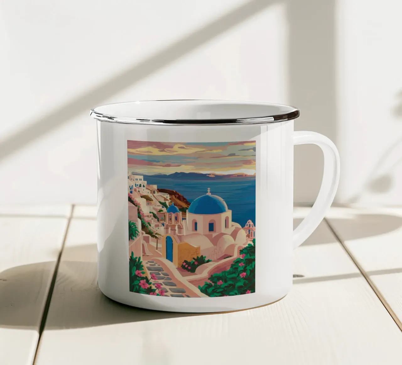 Vista Tramonto Egeo tazza in smalto da Reds Jays