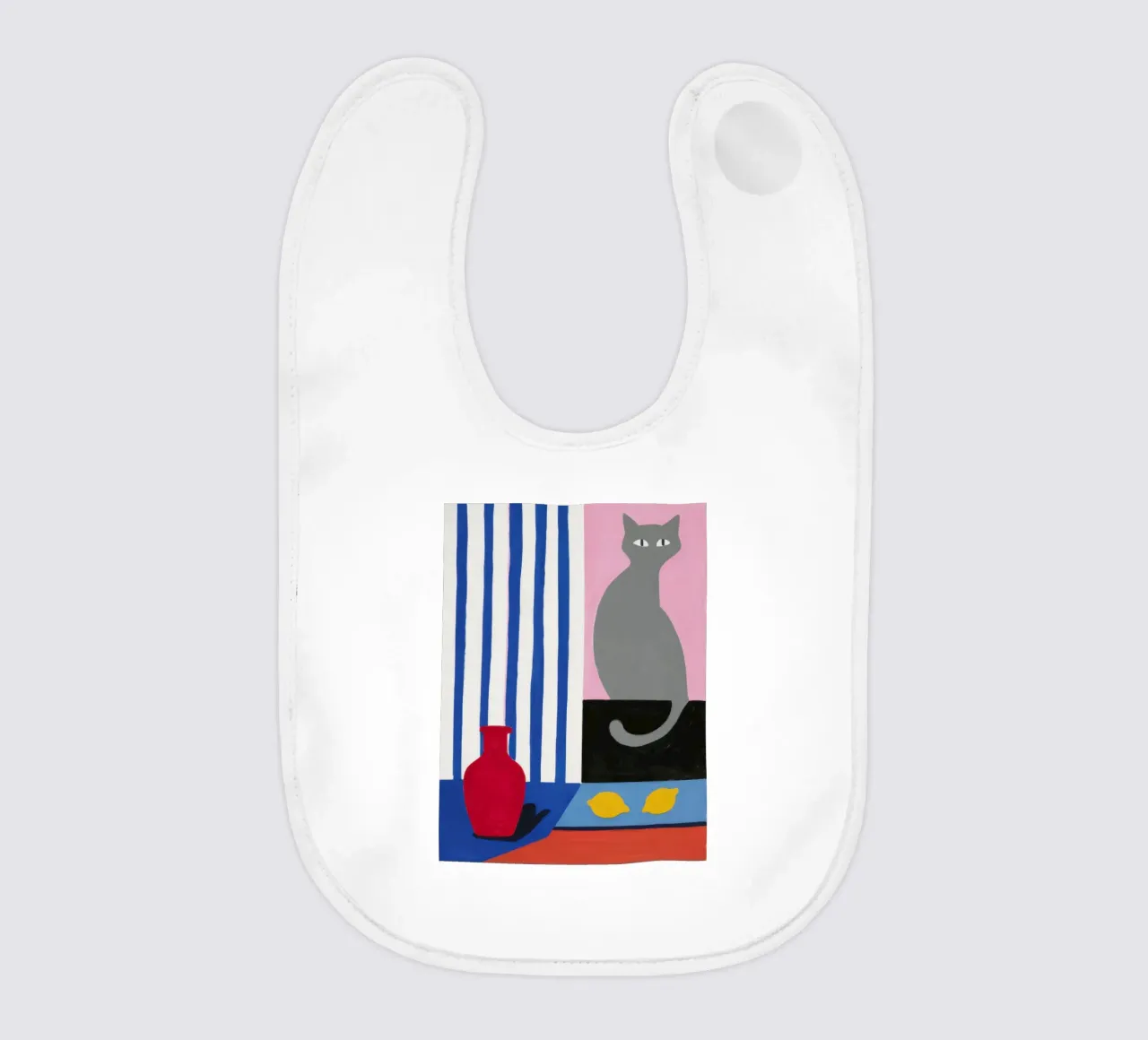 Stripe Seated Sentinel baby bib by Giant Foxs