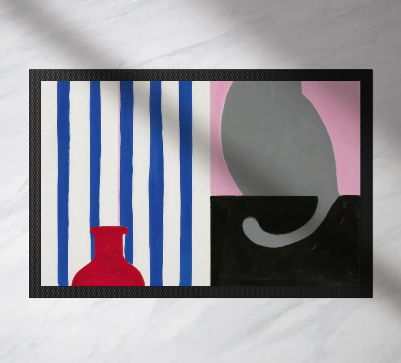 Stripe Seated Sentinel doormat by Giant Foxs