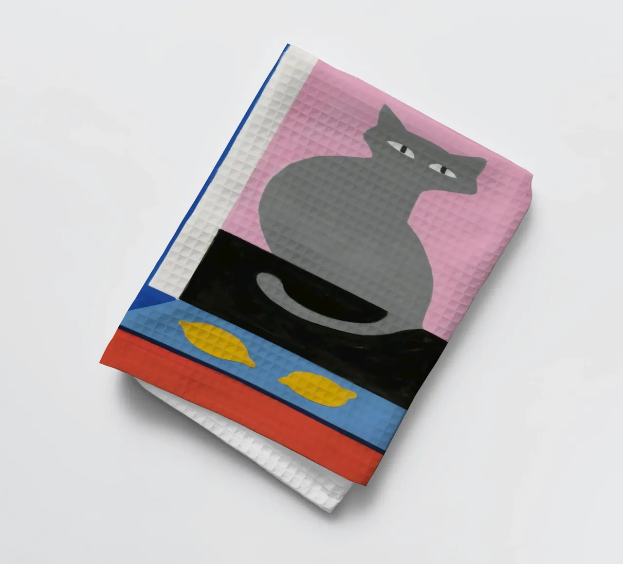 Stripe Seated Sentinel tea towel by Giant Foxs