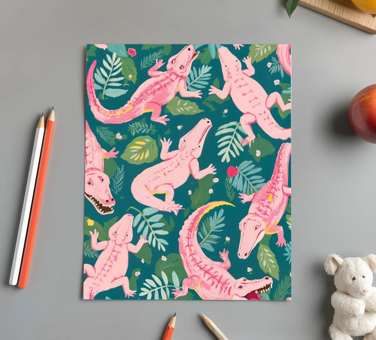 Party Gators Waarschuwing - Hier zwemmen roze krokodillen stickervel van 83oranges