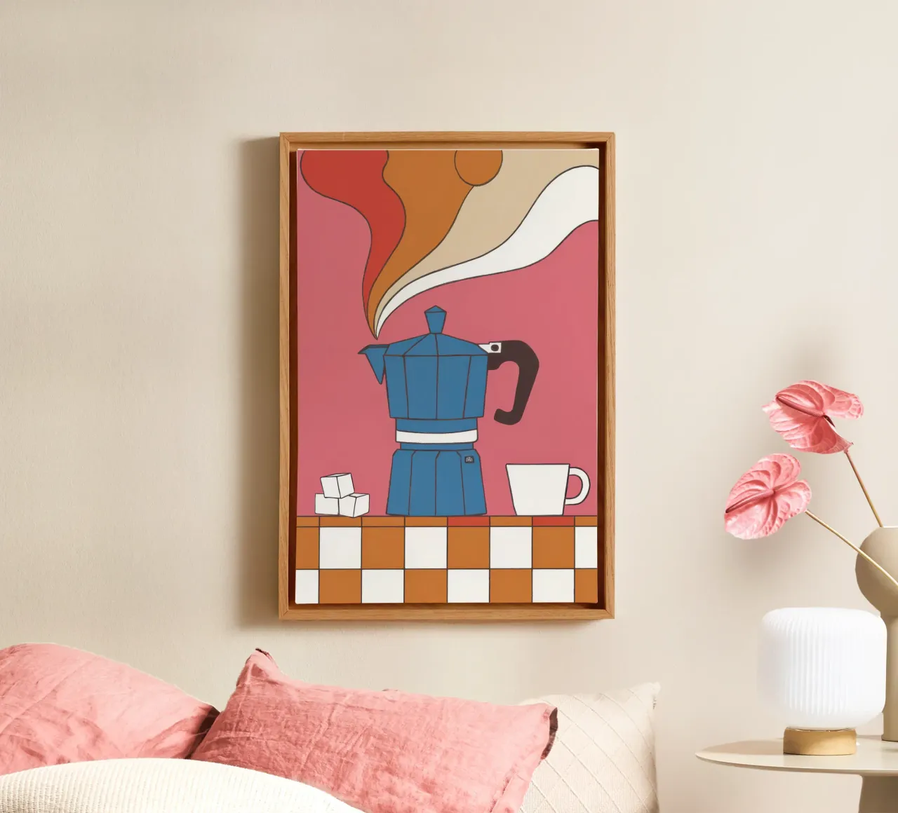 Espresso Steam Dream tela con Cornice a cassetta da Rain Balance