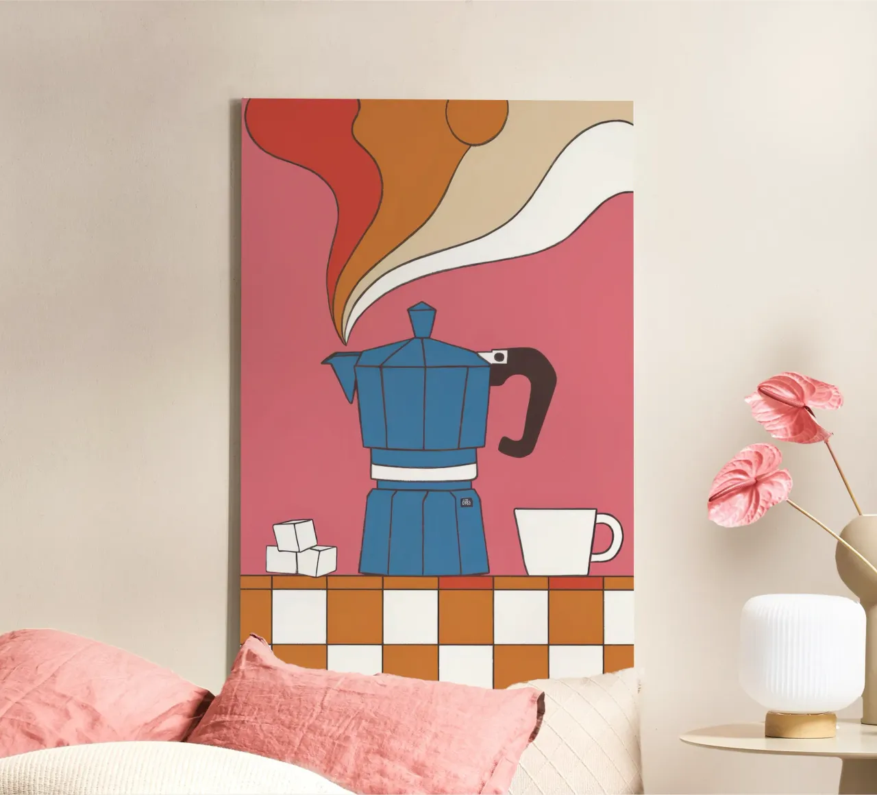 Espresso Steam Dream tela con Cornice a cassetta da Rain Balance