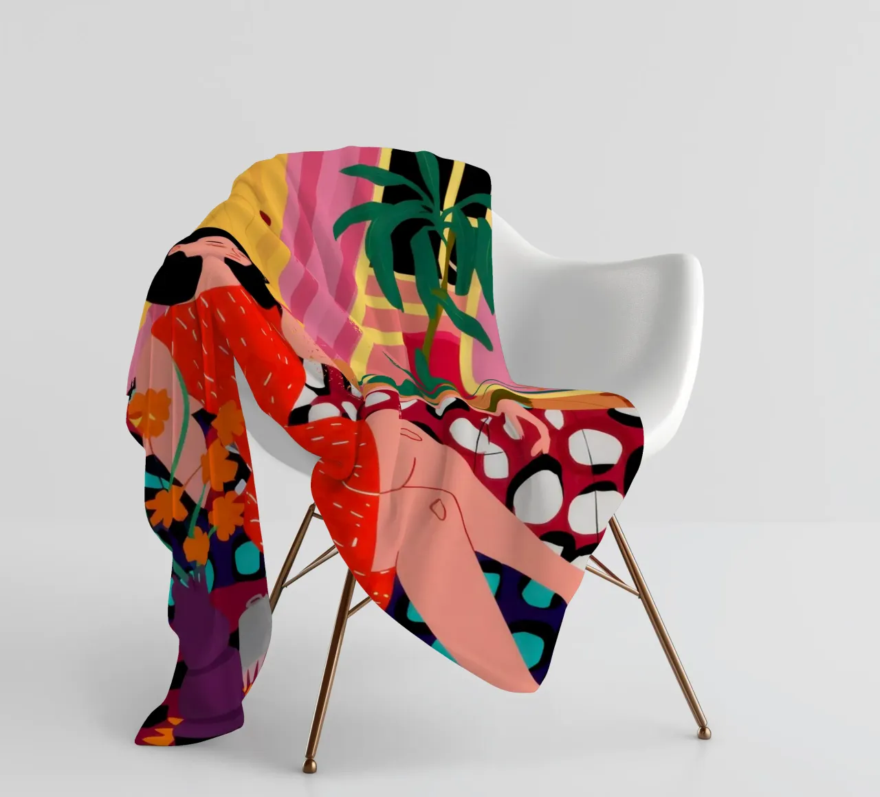 Crimson Dress Jungle fleece blanket by Reds Jays