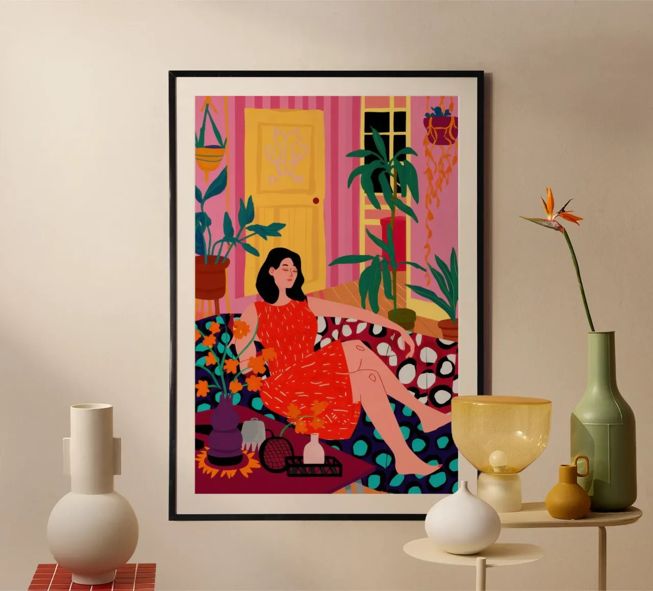 Abito cremisi Jungle poster con telaio in plastica da Reds Jays