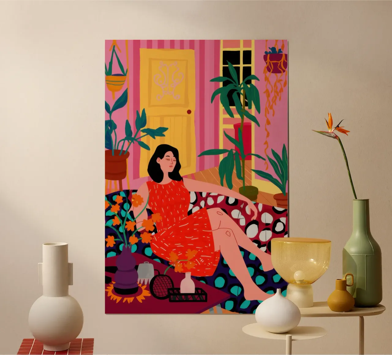Abito cremisi Jungle poster con telaio in plastica da Reds Jays
