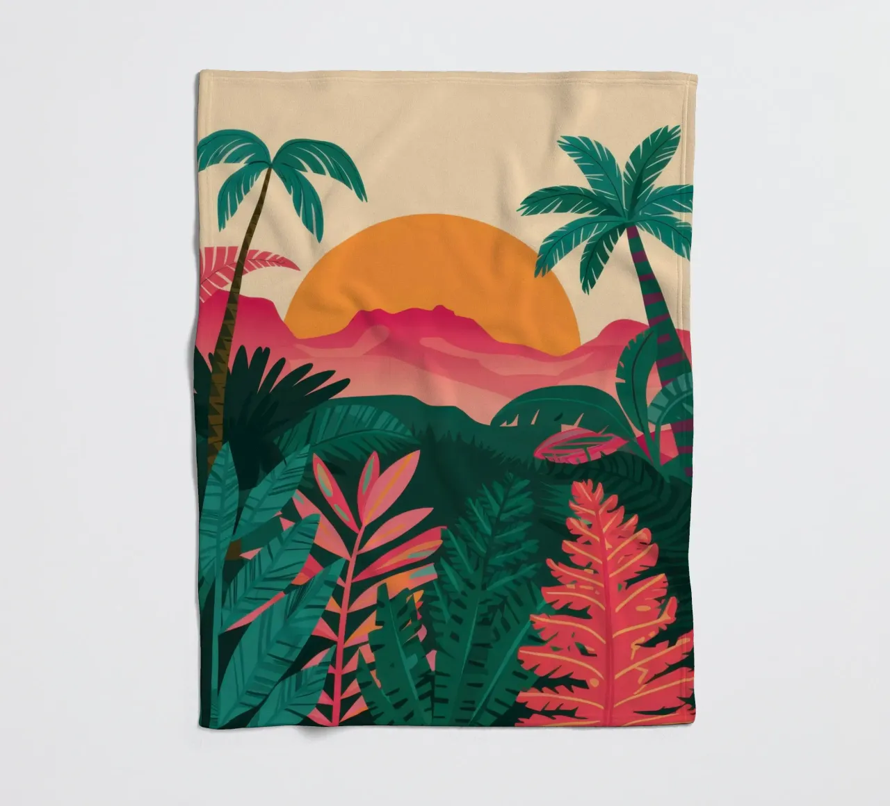 Jungle Sunset Serenity coperta in pile da Reds Jays