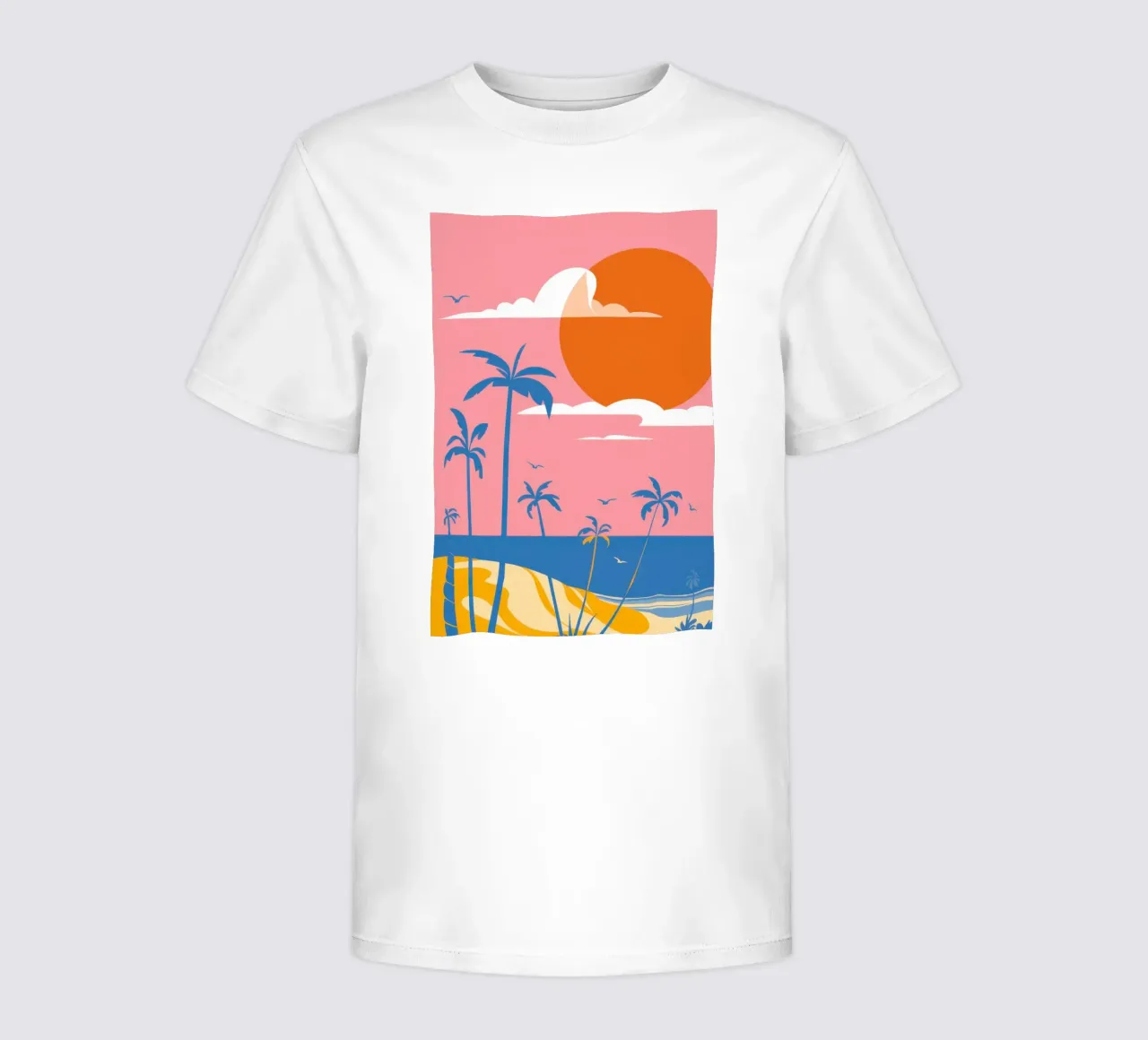 Pastel Palm Sunset kids t-shirt by Giant Foxs
