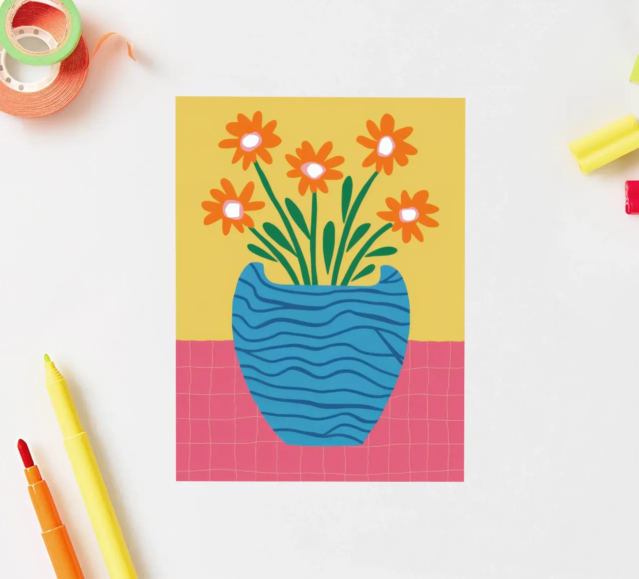 Azure Daisy Burst sticker by Rain Balance