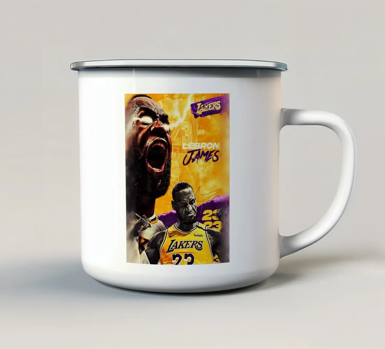 Lebron James artwork tazza in smalto da Lembayung art