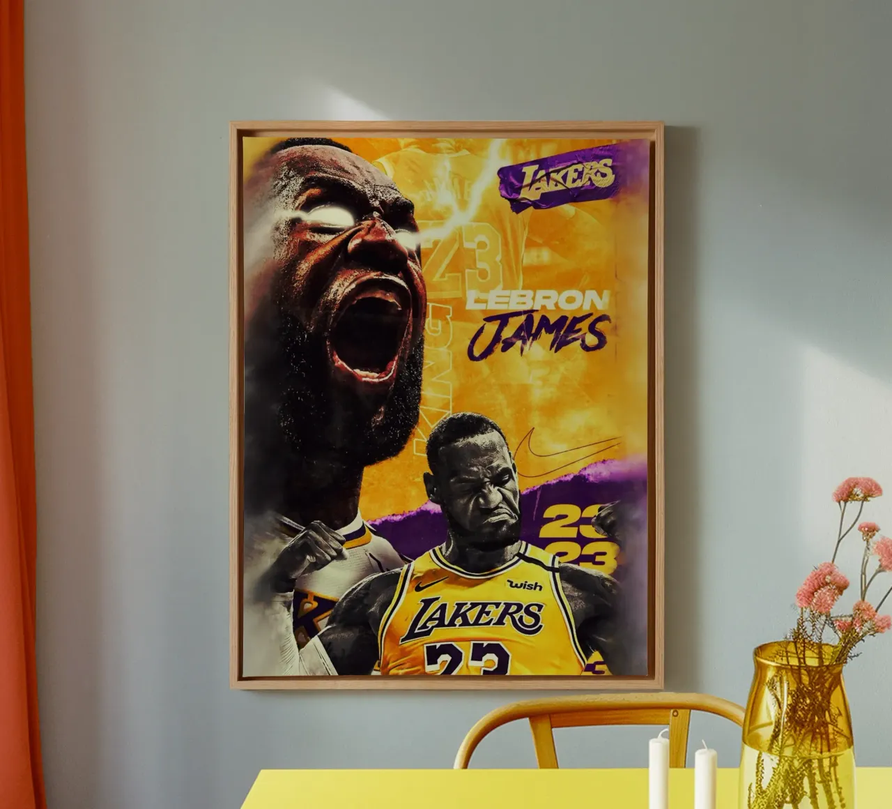 Lebron James artwork tela con Cornice a cassetta da Lembayung art
