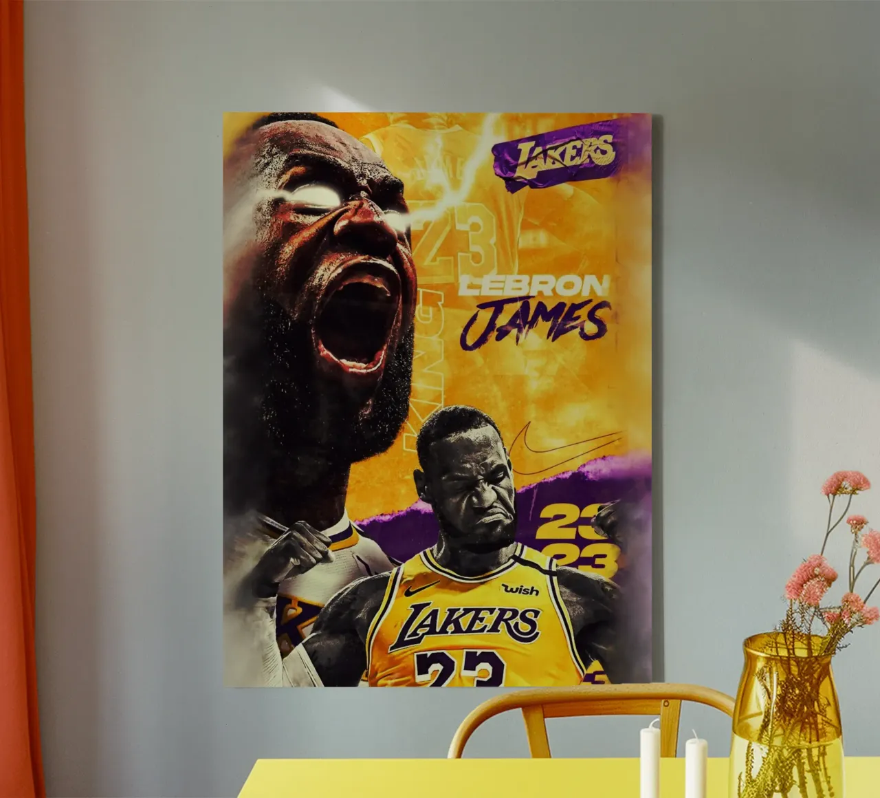Lebron James artwork tela con Cornice a cassetta da Lembayung art