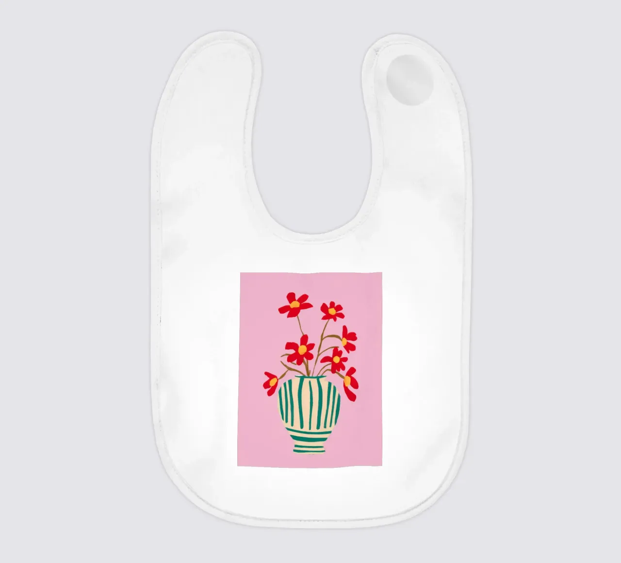 Veridian Stripe Bloom baby bib by Rain Balance