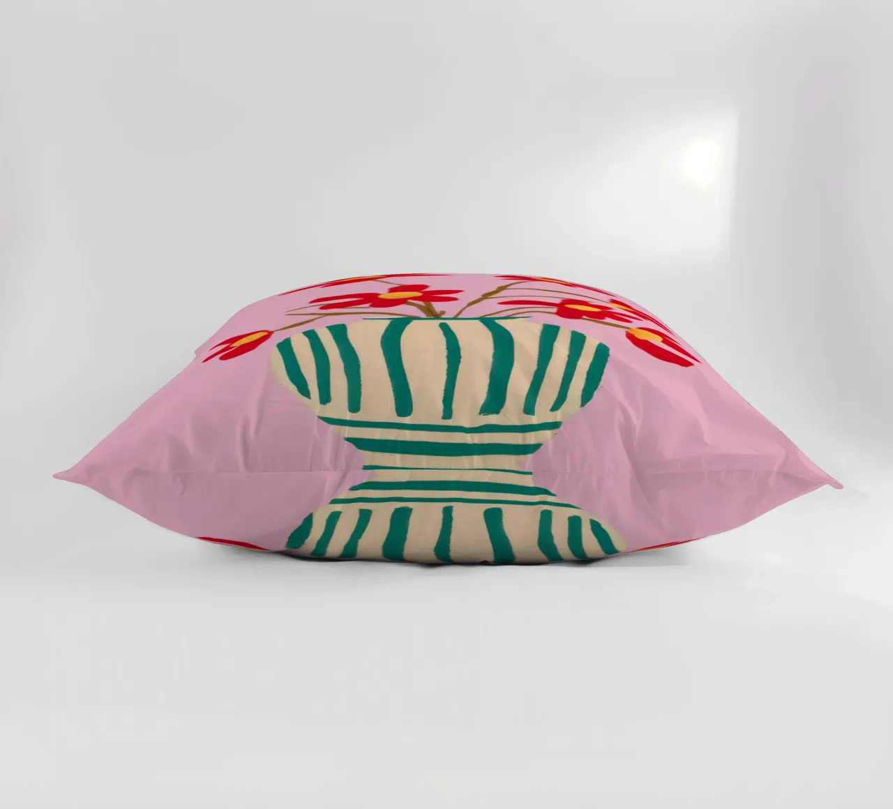 Veridian Stripe Bloom decorative cushion by Rain Balance