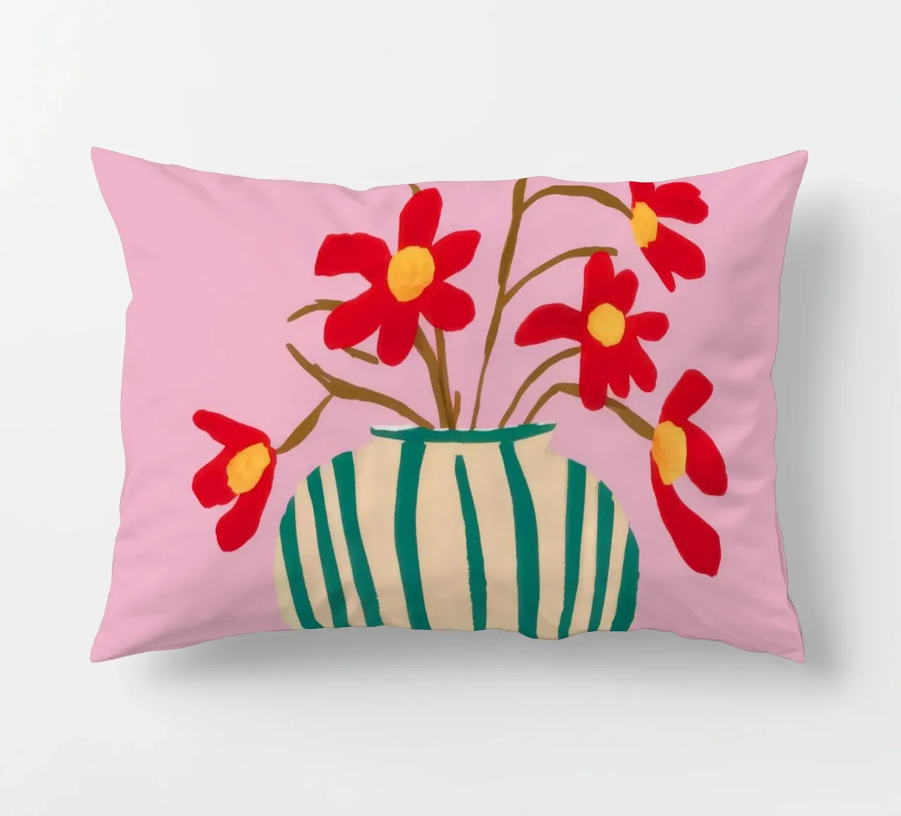 Veridian Stripe Bloom decorative cushion by Rain Balance