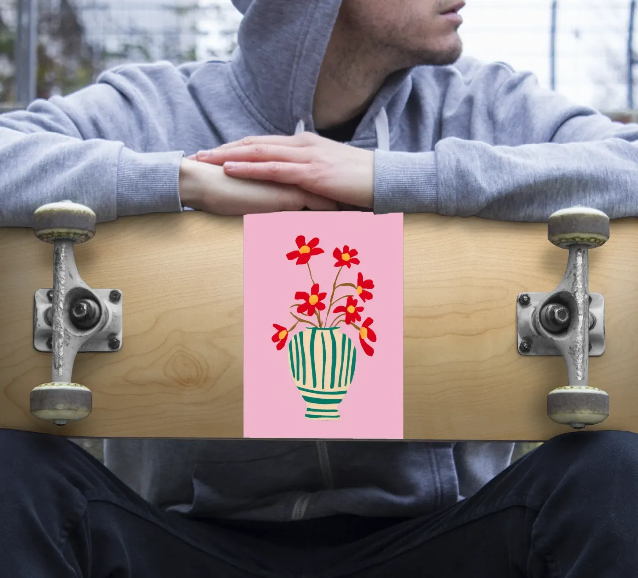 Veridian Stripe Bloom sticker by Rain Balance
