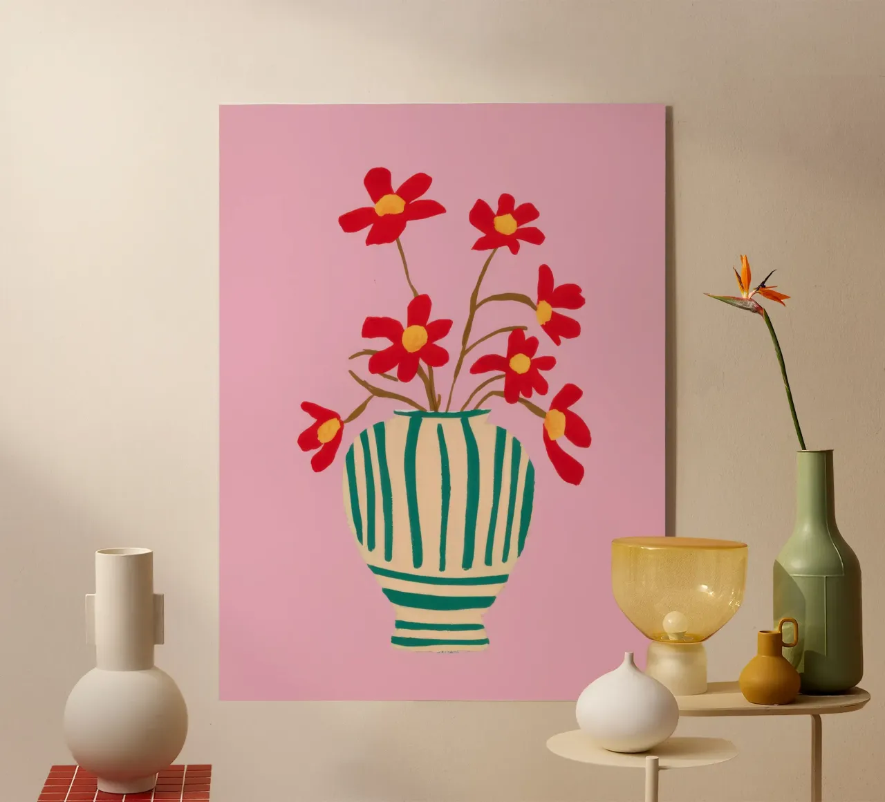 Veridian Stripe Bloom acrylic glass by Rain Balance