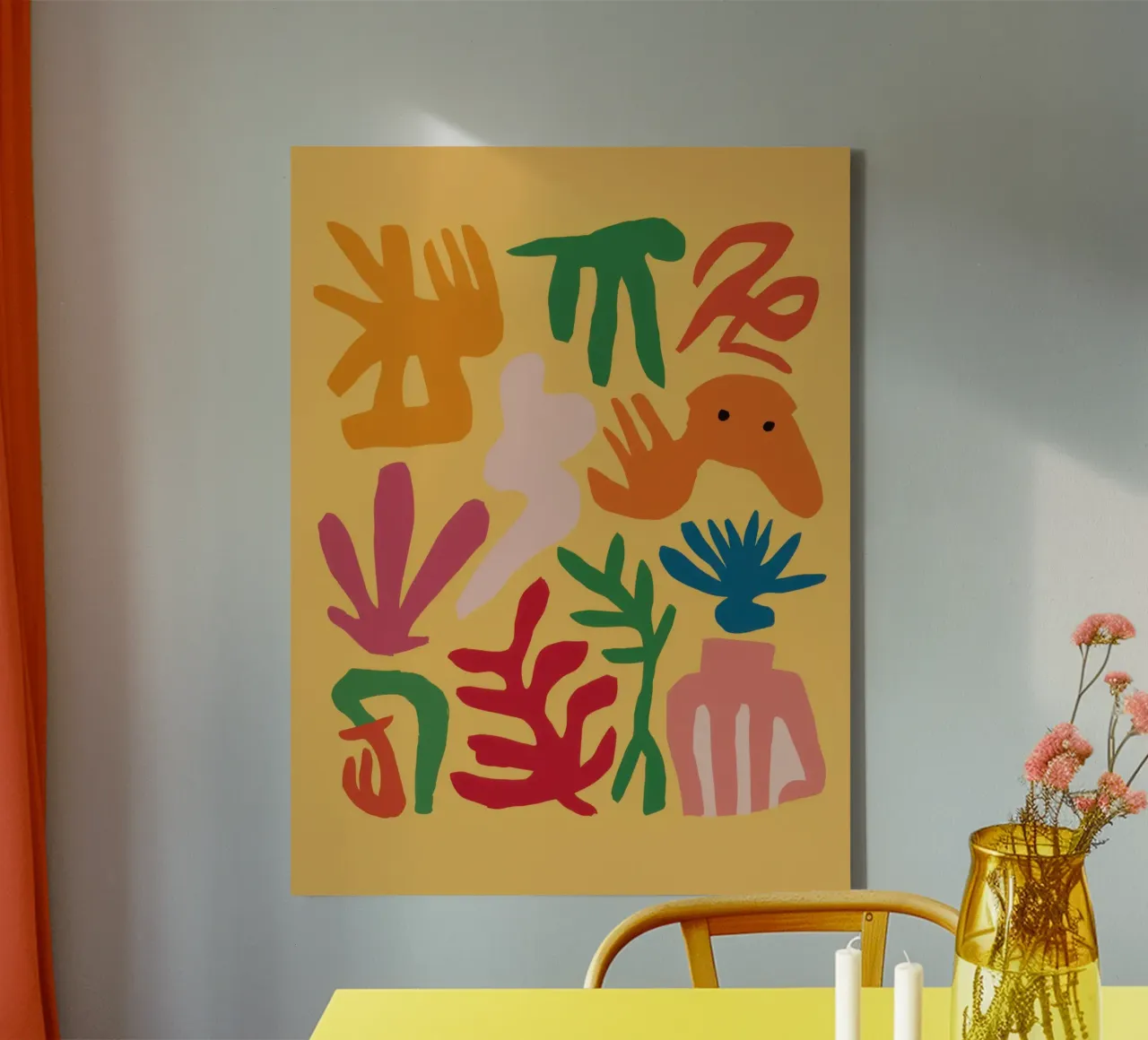 Speelse Vorm Carnaval canvas met Baklijst van Reds Jays