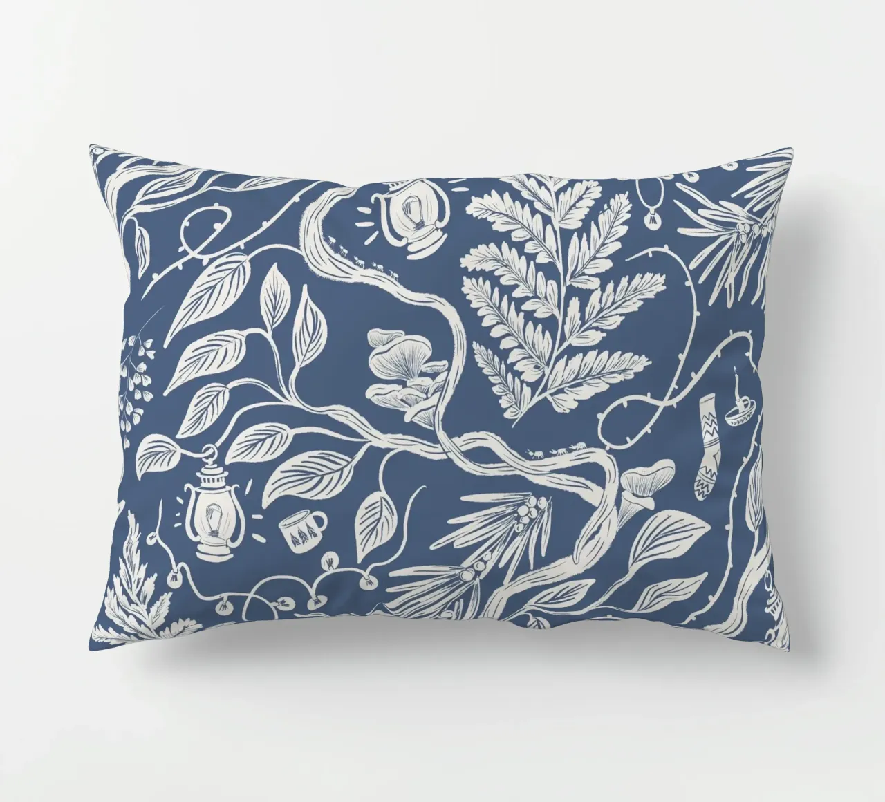 Cabincore Blue Forest Garden cuscino da anisillustration