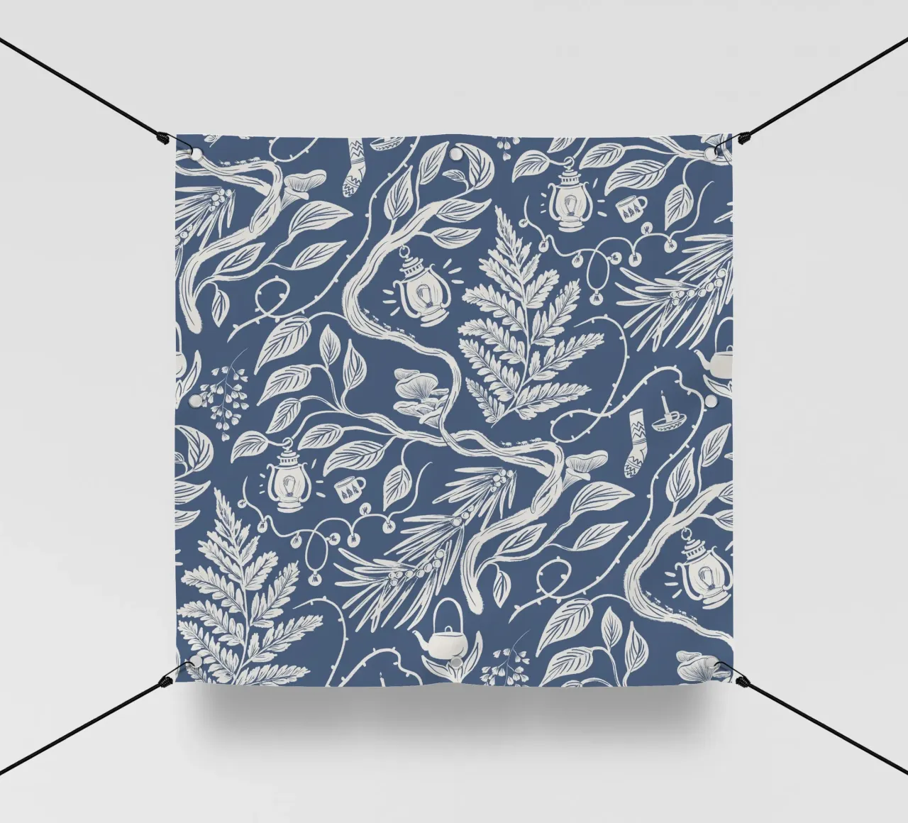 Cabincore Blue Forest Garden telo in pvc da anisillustration