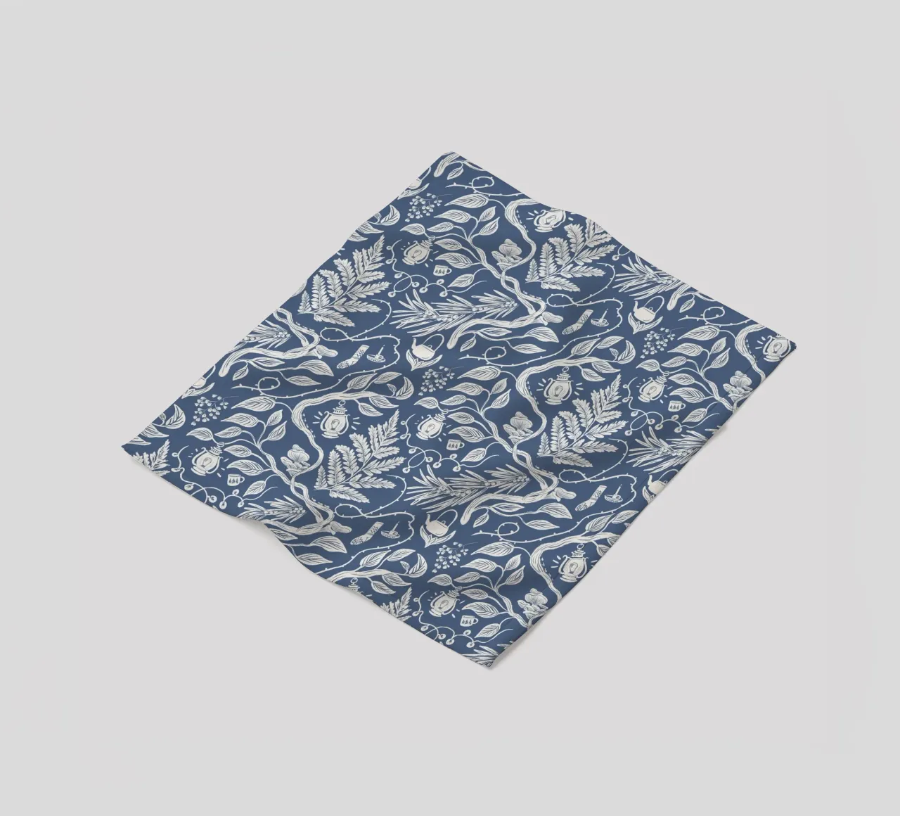Cabincore Blue Forest Garden coperta in pile da anisillustration