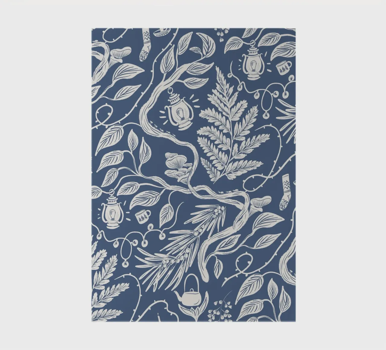 Cabincore Blue Forest Garden notebook by anisillustration