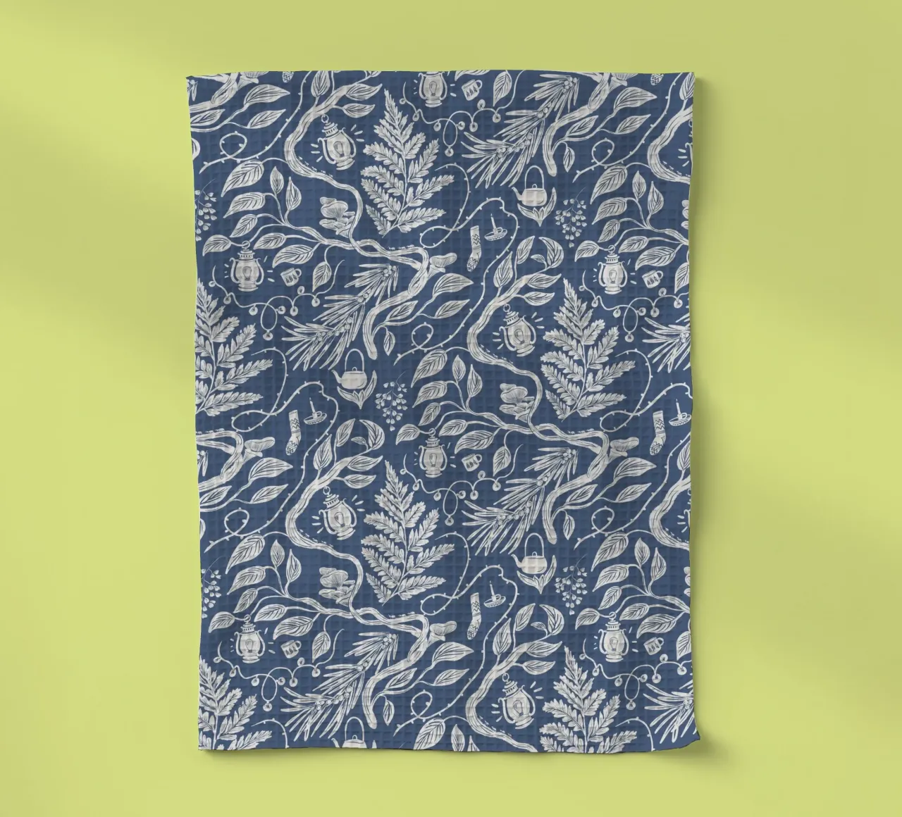 Cabincore Blue Forest Garden canovaccio da cucina da anisillustration