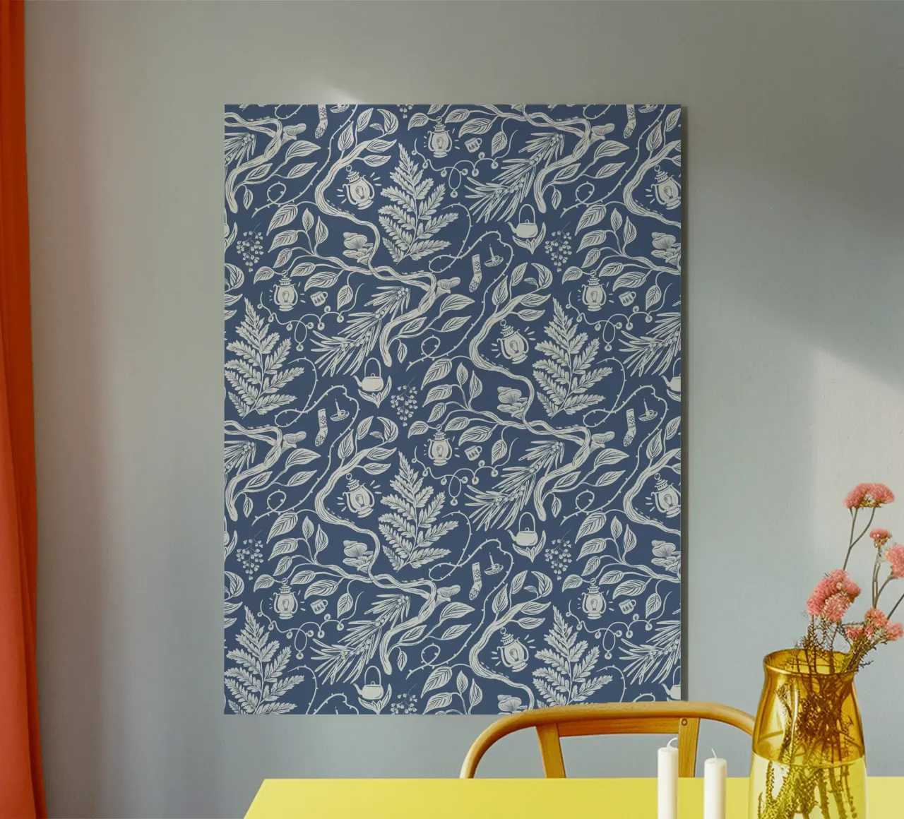 Cabincore Blue Forest Garden alluminio dibond da anisillustration