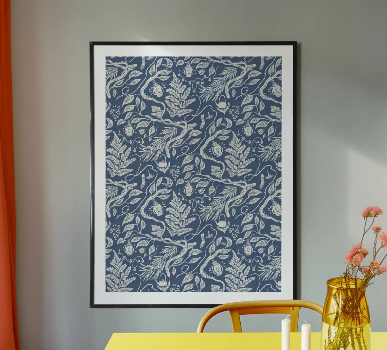 Cabincore Blue Forest Garden carta hahnemühle da anisillustration