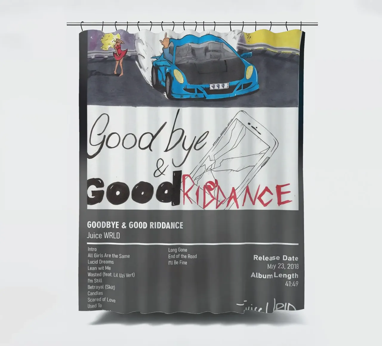 Goodbye & Good Riddance By Juice WRLD tenda da doccia da DGUnder