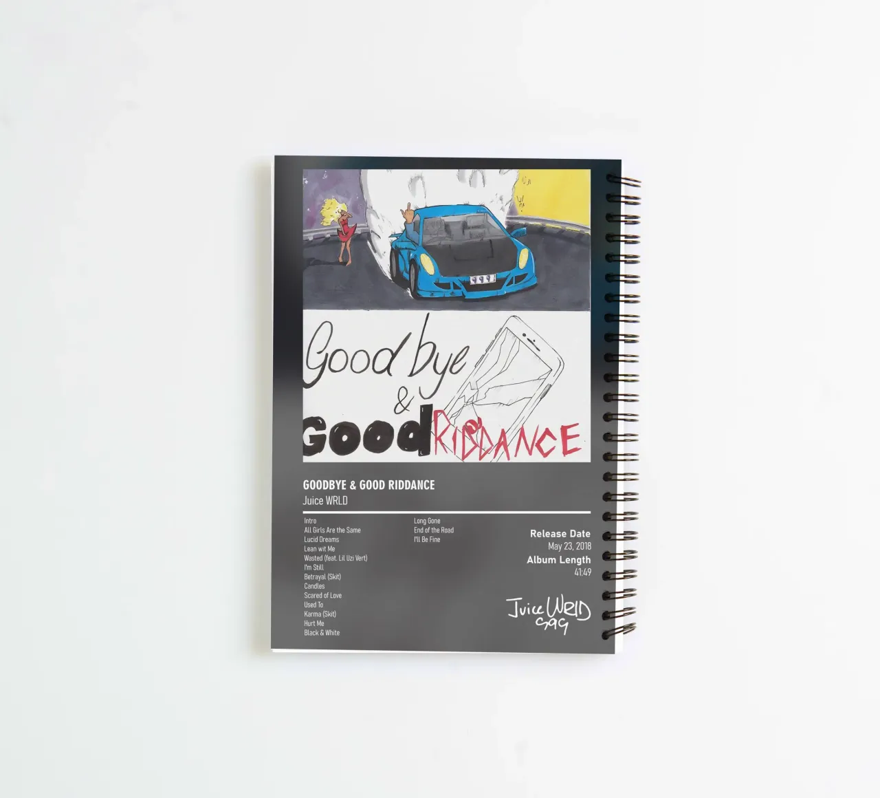 Goodbye & Good Riddance By Juice WRLD spiral notebook by DGUnder