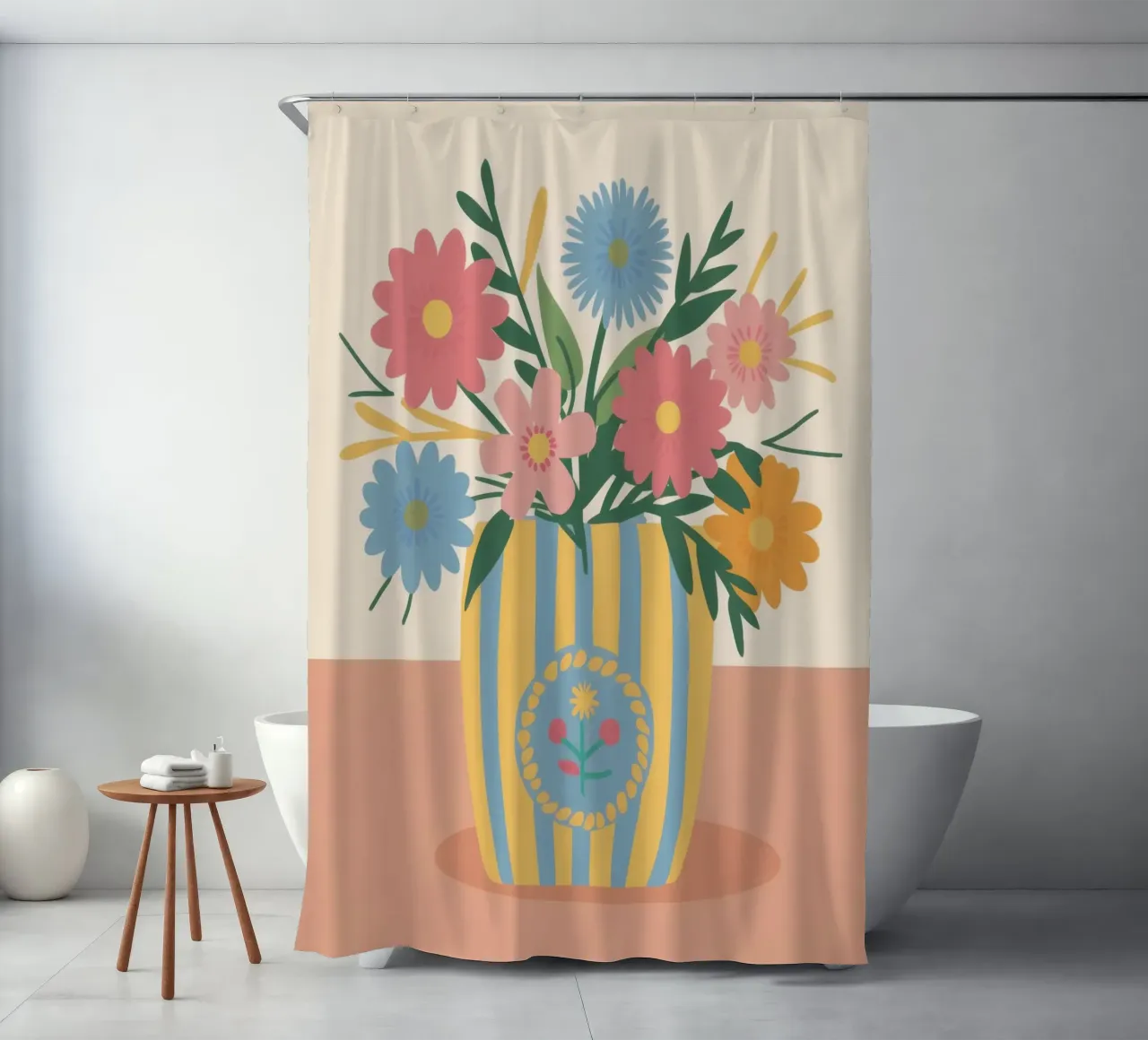 Sun Stripe Bouquet Duschvorhang von Rain Balance