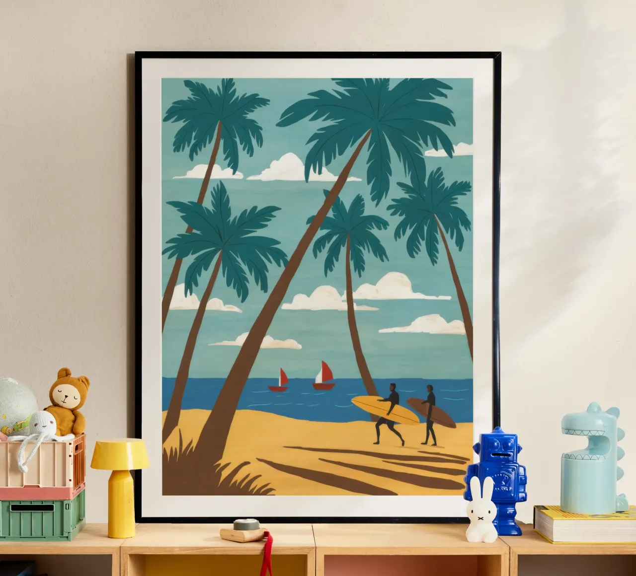 Surfisti dell'ora d'oro poster con telaio in plastica da Reds Jays