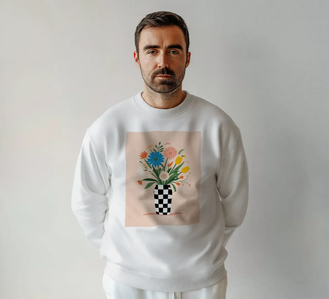 Checkered Bloom Balance sweatshirt by Rain Balance