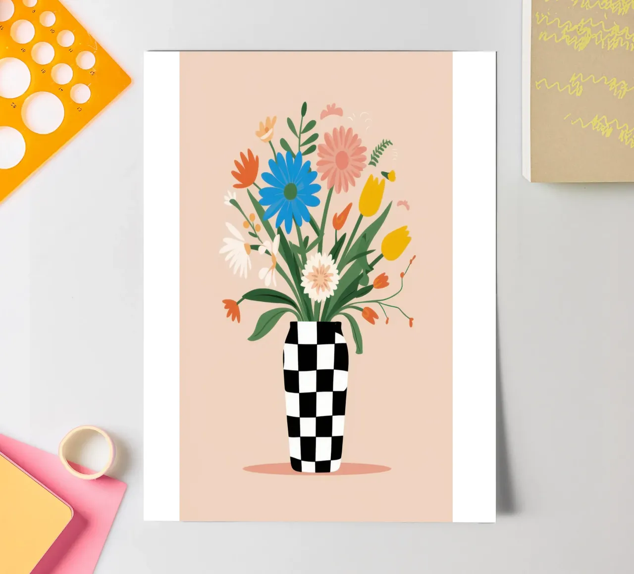 Checkered Bloom Balance sticker sheet by Rain Balance