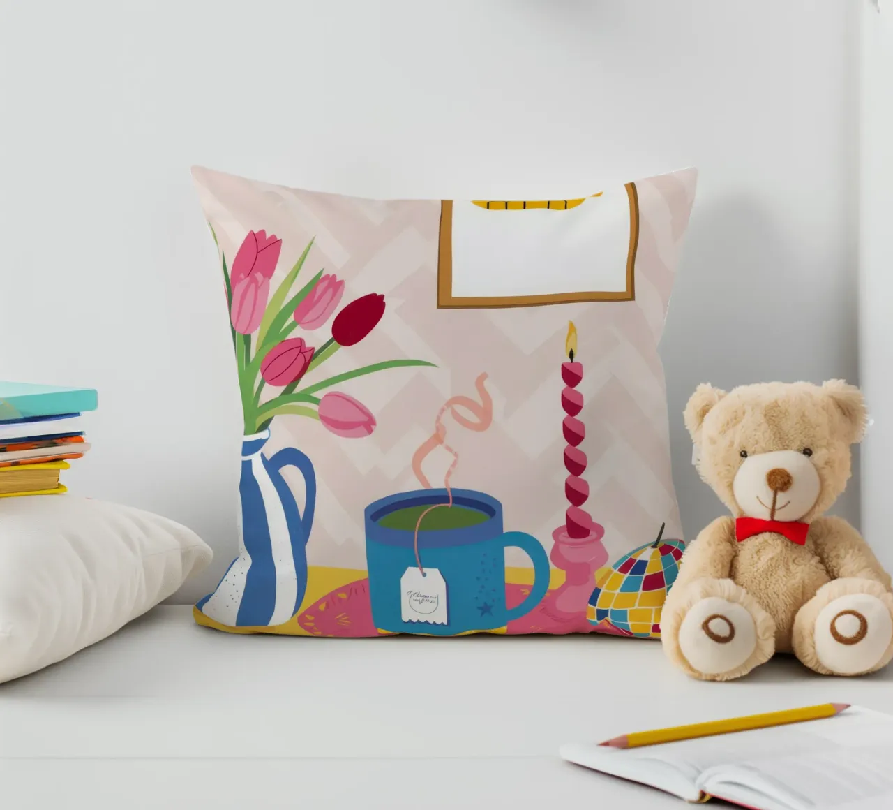 Tulip Tea Table decorative cushion by Reds Jays