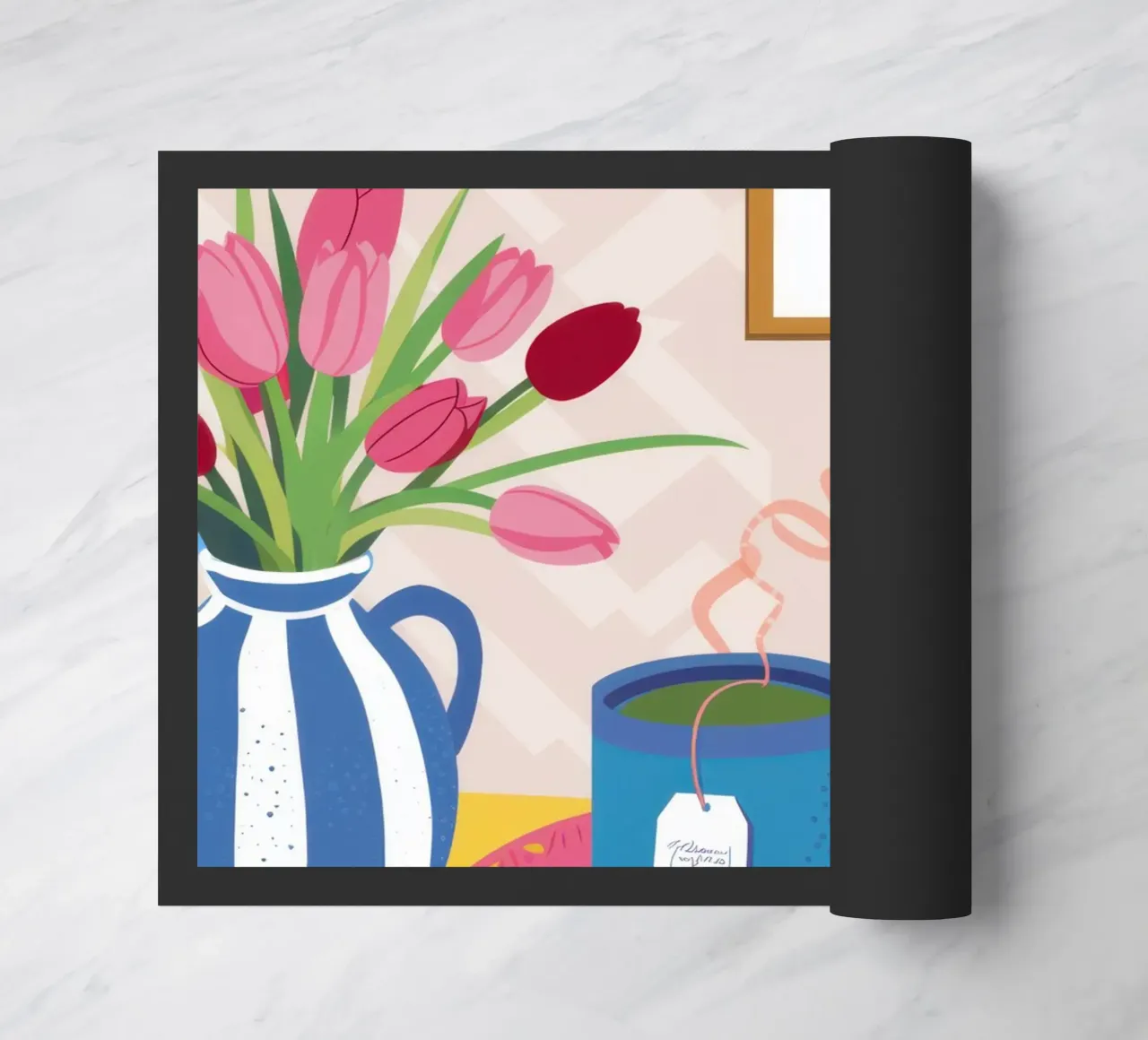 Tulip Tea Table doormat by Reds Jays