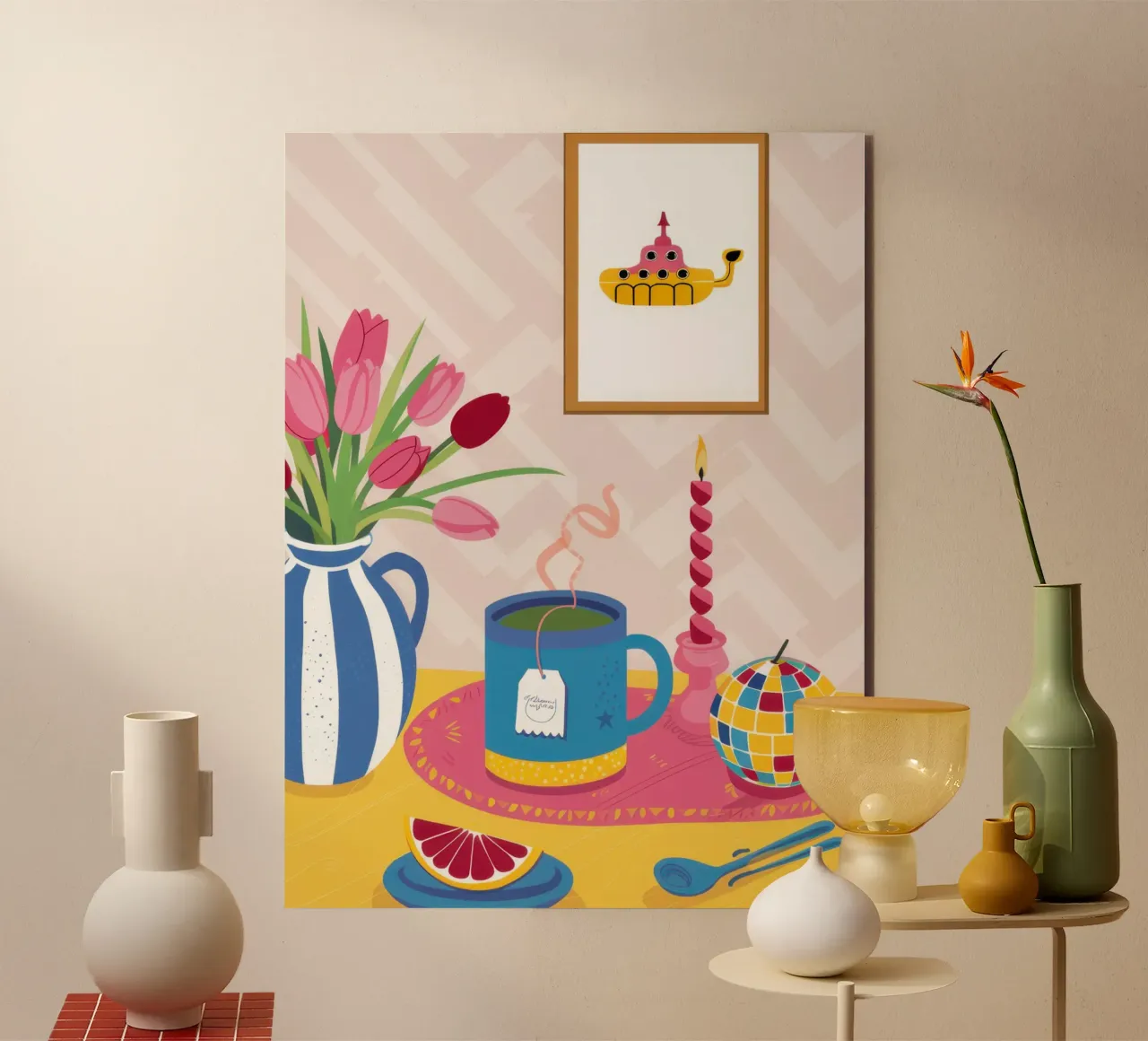 Tulip Tea Table alu-dibond by Reds Jays
