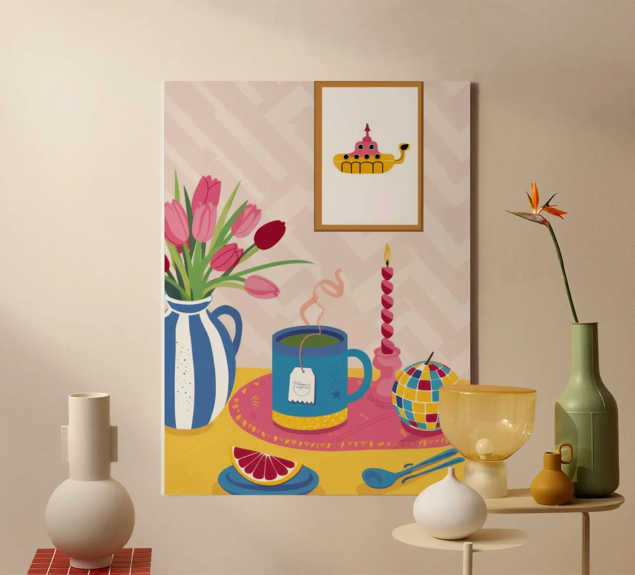 Tulip Tea Tableau toile avec Caisse américaine de Reds Jays