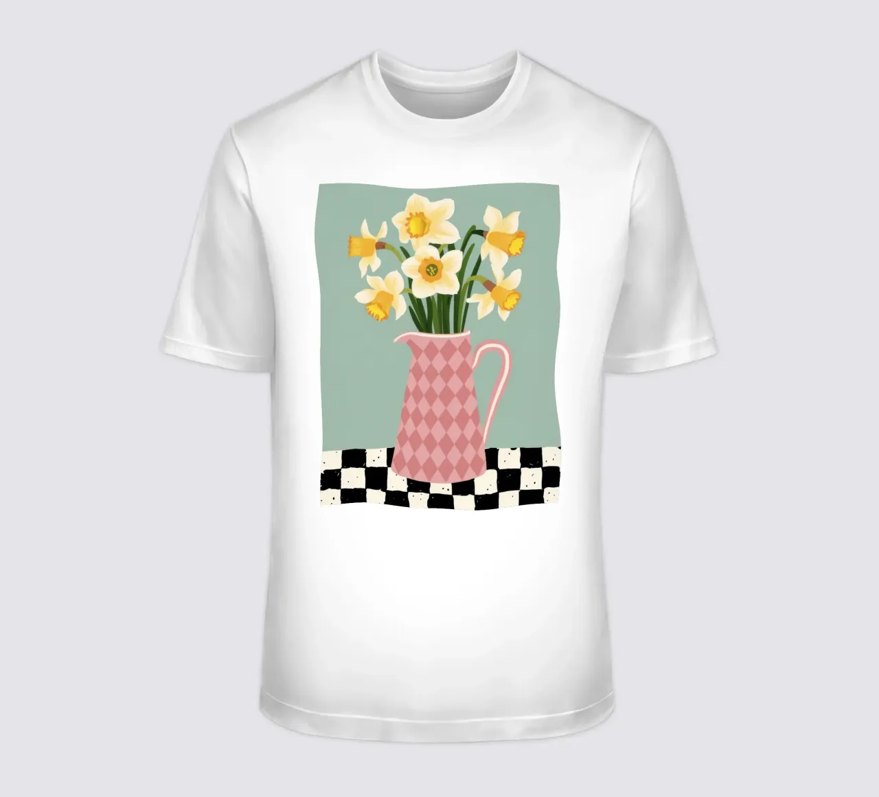 Charm a forma di giunchiglia a scacchiera t-shirt da Rain Balance