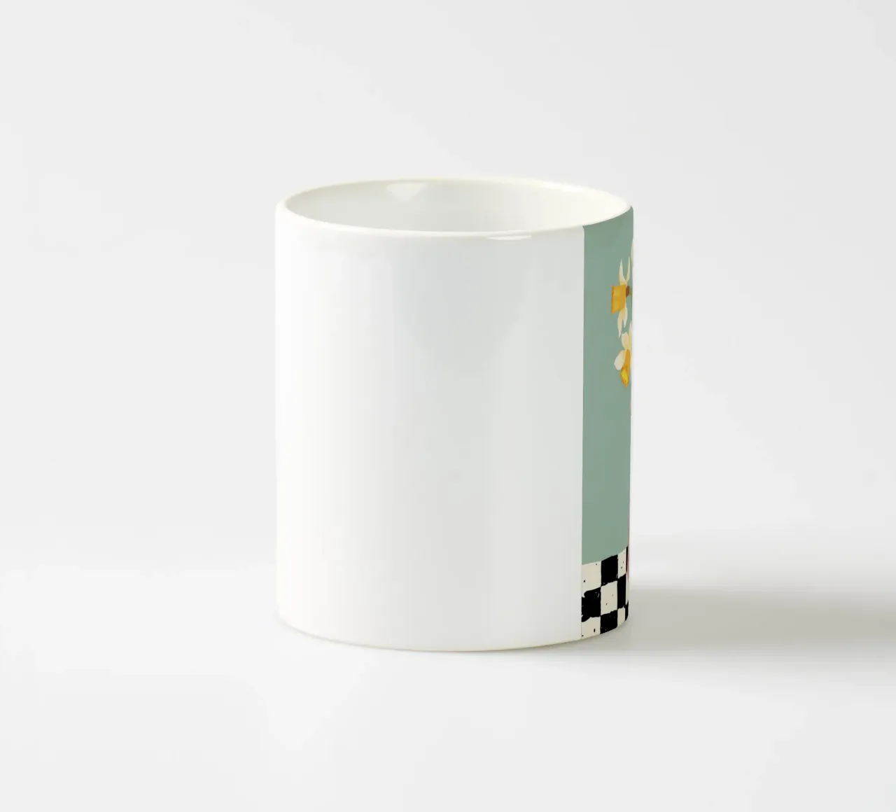 Charm a forma di giunchiglia a scacchiera tazza in ceramica da Rain Balance