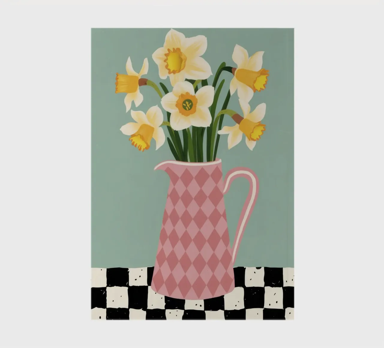 Checkered Daffodil Charm notebook by Rain Balance