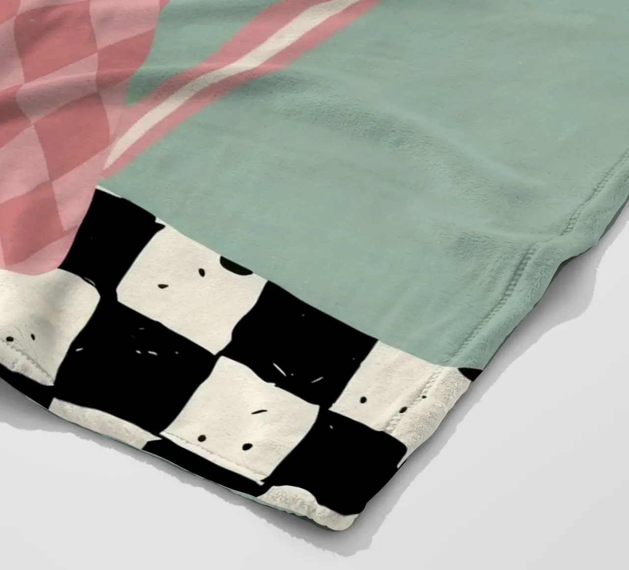 Checkered Daffodil Charm fleece blanket by Rain Balance