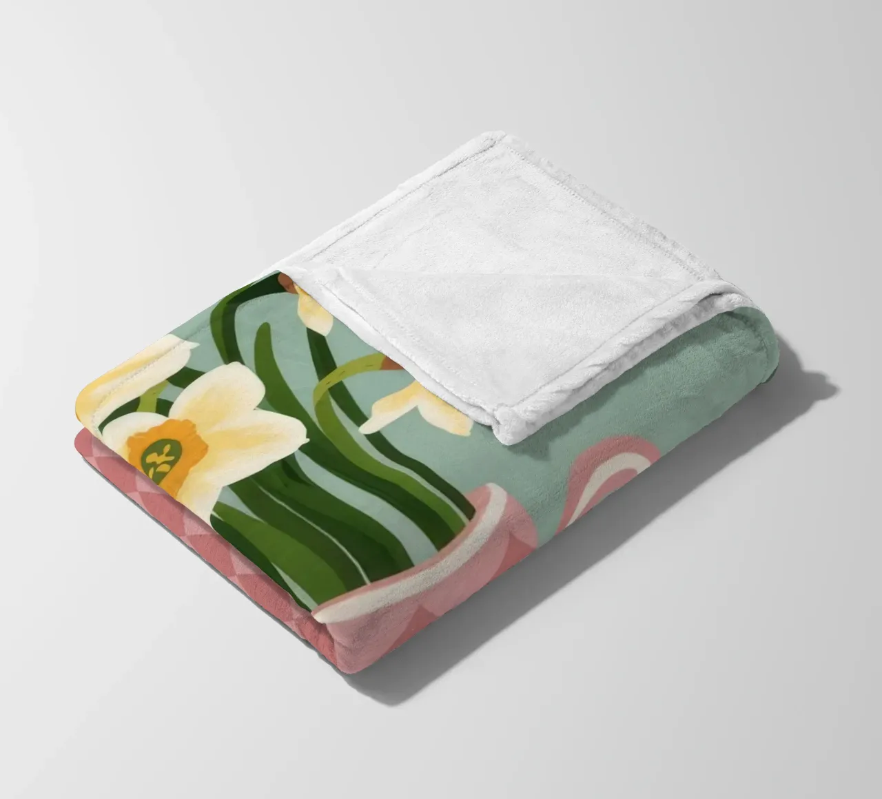 Checkered Daffodil Charm fleece blanket by Rain Balance