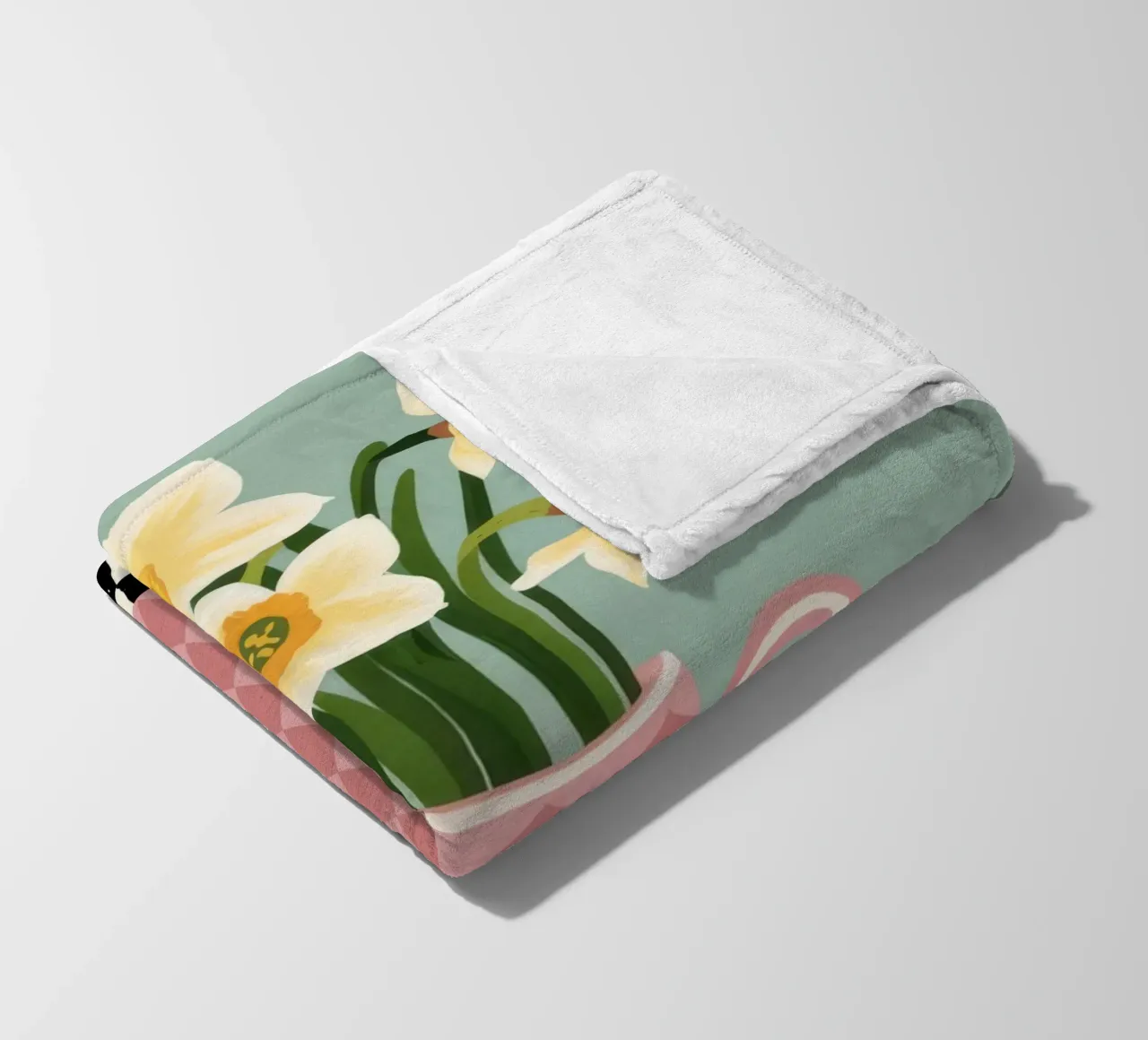 Checkered Daffodil Charm fleece blanket by Rain Balance