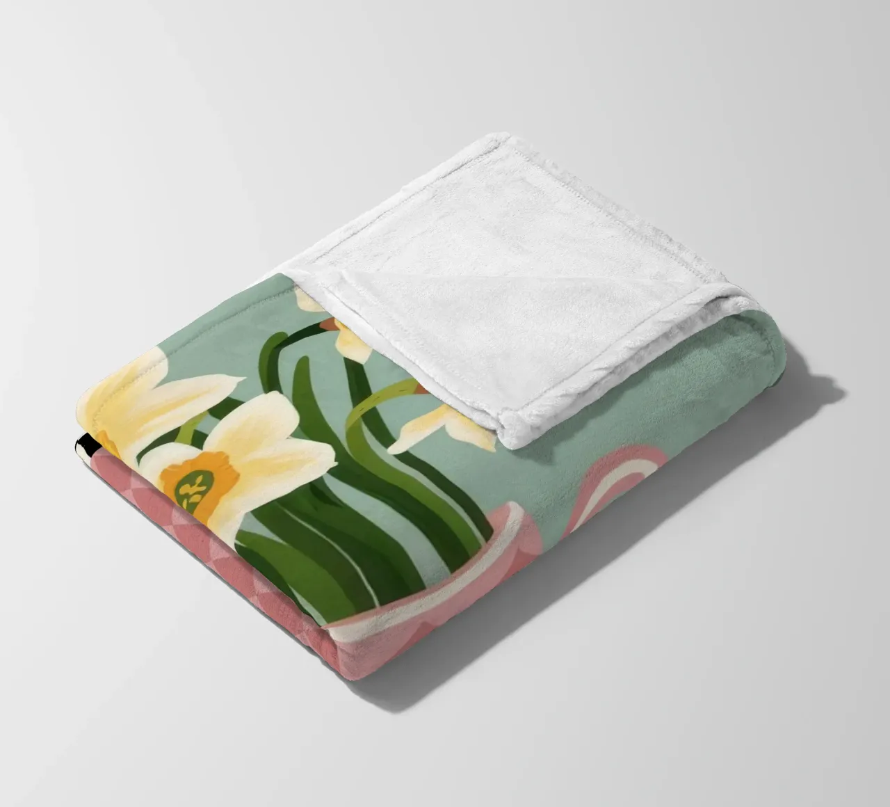 Checkered Daffodil Charm fleece blanket by Rain Balance